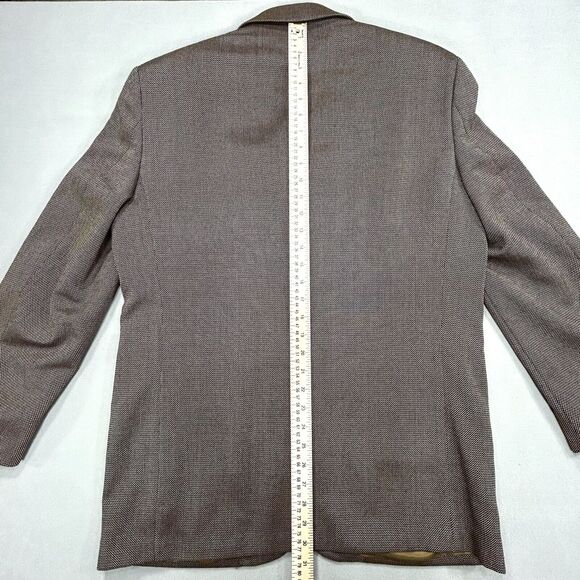 Pronto Uomo Blazer Men’s 40 Short Brown Preppy Business Casual Wool Silk Jacket - Picture 7 of 14